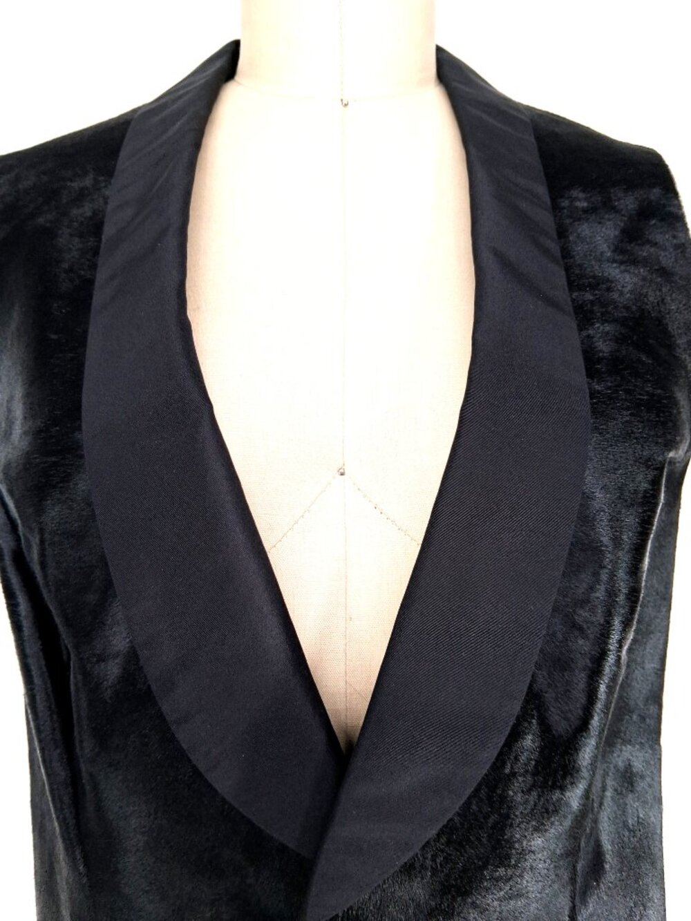 RALPH LAUREN Pony Hair Calf Vest Silk Shawl Collar Black Western Tuxedo SZ 6 NWT - Picture 4 of 12
